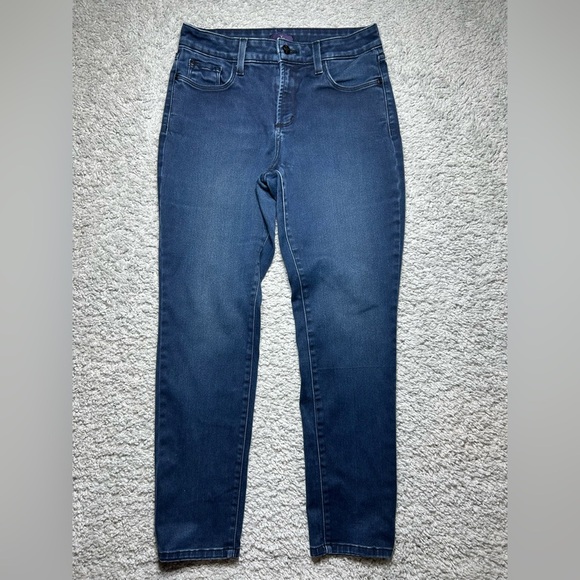 NYDJ Jeans Womens 10 Petite Original Slimming Leggings Lift Tuck Technology Dark - Picture 1 of 4
